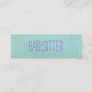 Carte De Visite Mini Babysitter ou nounou, mignonne, Turquoise, Bleu 2