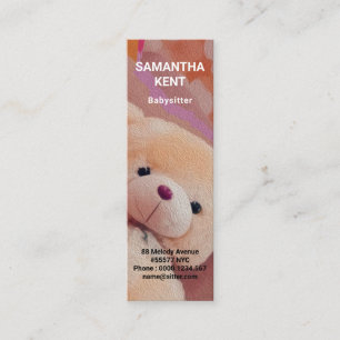 Carte De Visite Mini Babysitter Teddy Bear, mignon et furieuse