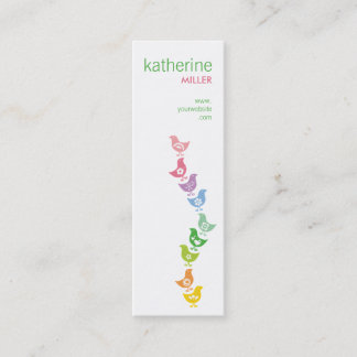 Carte De Visite Mini Balancing Colorful Retro Rainbow Chicks Whimsical
