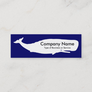 Carte De Visite Mini Baleine - Blanc sur Deep Navy