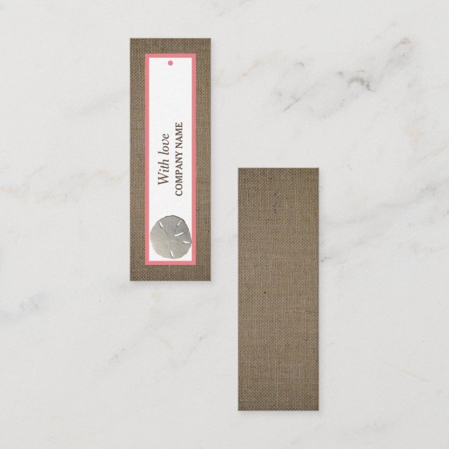 Carte De Visite Mini Balise cadeau Dollar et Burlap (Devant / Derrière)