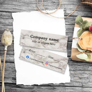 Carte De Visite Mini Balise de prix en marbre beige