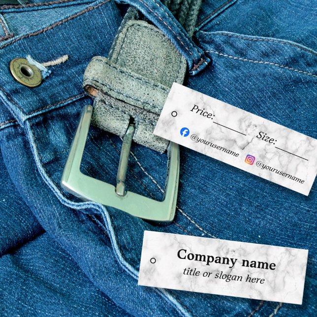 Carte De Visite Mini Balise Prix Marbre blanc (Créateur téléchargé)