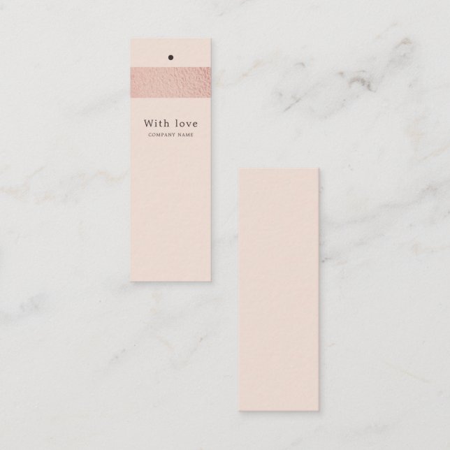 Carte De Visite Mini Balises Cadeaux roses Gold Foil Sur Bleu Rose (Devant / Derrière)