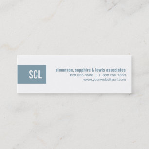 Carte De Visite Mini Bande de monogramme de bleu de ciel