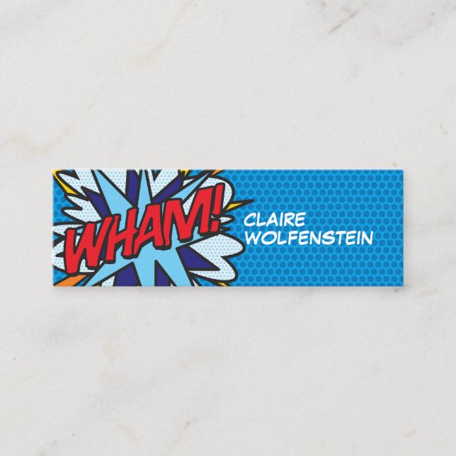 Carte De Visite Mini Bande dessinée de fun moderne WHAM (Devant)