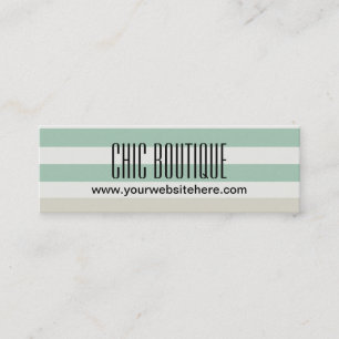 Carte De Visite Mini Bandes à la menthe, pâles et blanches