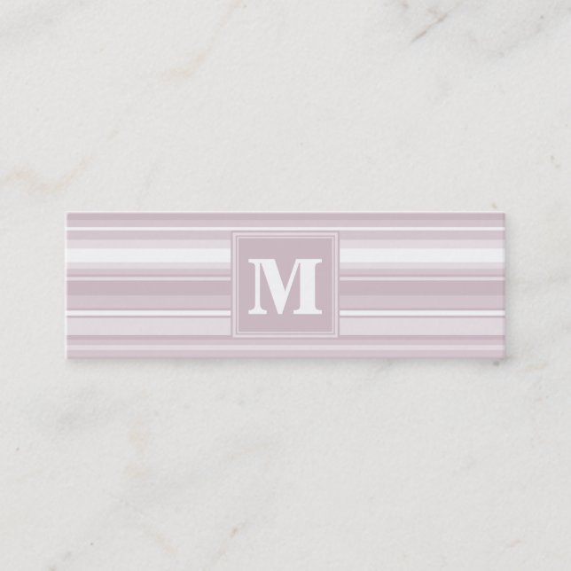 Carte De Visite Mini Bandes de quartz roses monogrammes (Devant)
