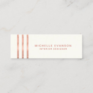 Carte De Visite Mini Bandes d'or minimaliste Rose