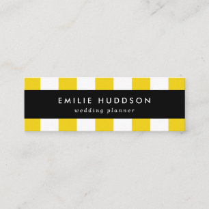 Carte De Visite Mini Bandes Jaunes, Blancs, Motif rayé