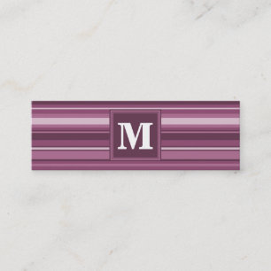 Carte De Visite Mini Bandes mauve monogrammes