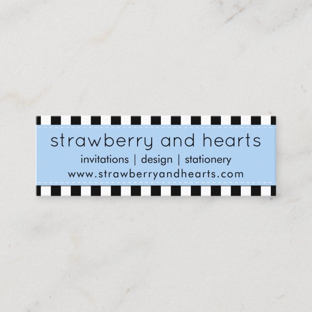 Carte De Visite Mini Bandes noires et blanches, Motif rayé, Lignes (Devant)