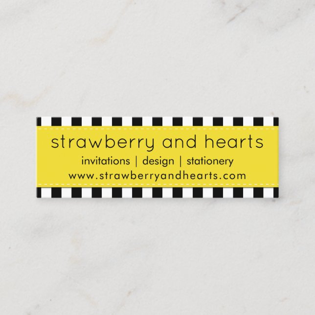 Carte De Visite Mini Bandes noires et blanches, Motif rayé, Lignes (Devant)