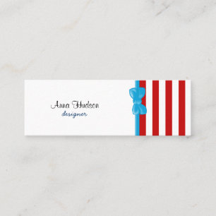 Carte De Visite Mini Bandes rouges, Blancs, Motif rayé, Lignes