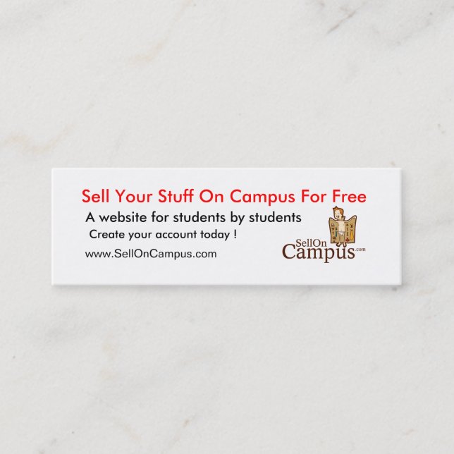 Carte De Visite Mini Bannière de SellOnCampus (Devant)