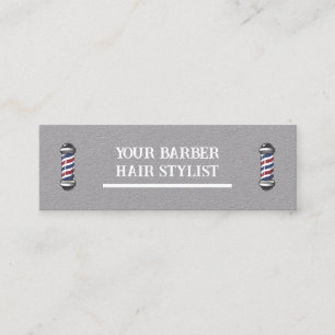 Carte De Visite Mini Barbershop gris minimaliste Vintage