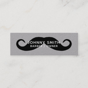 Carte De Visite Mini Barbier à la Moustache en Guidon Noir