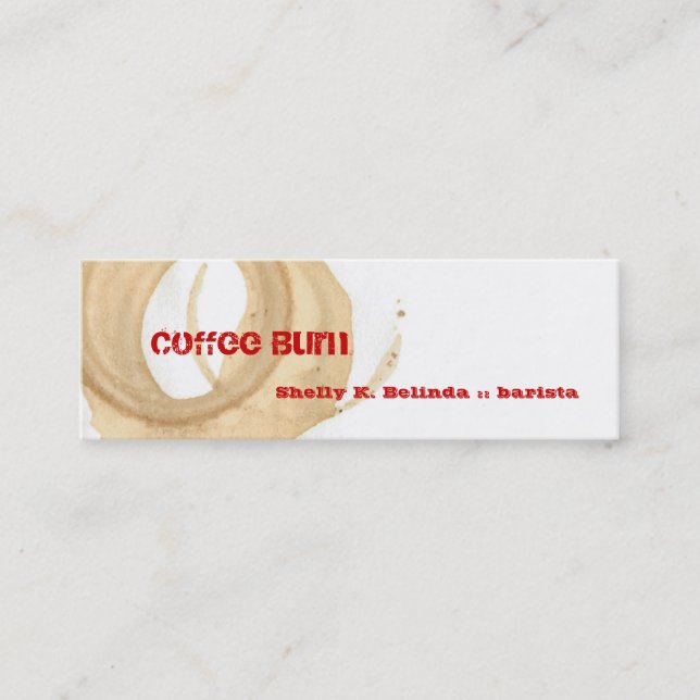 Carte De Visite Mini Barista Brûlé au Café (Devant)