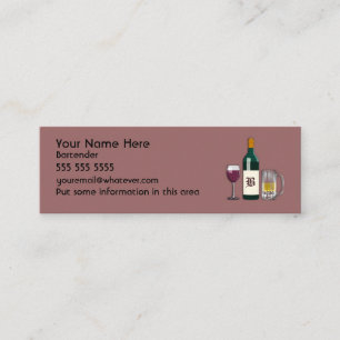 Carte De Visite Mini Bartender Mauve