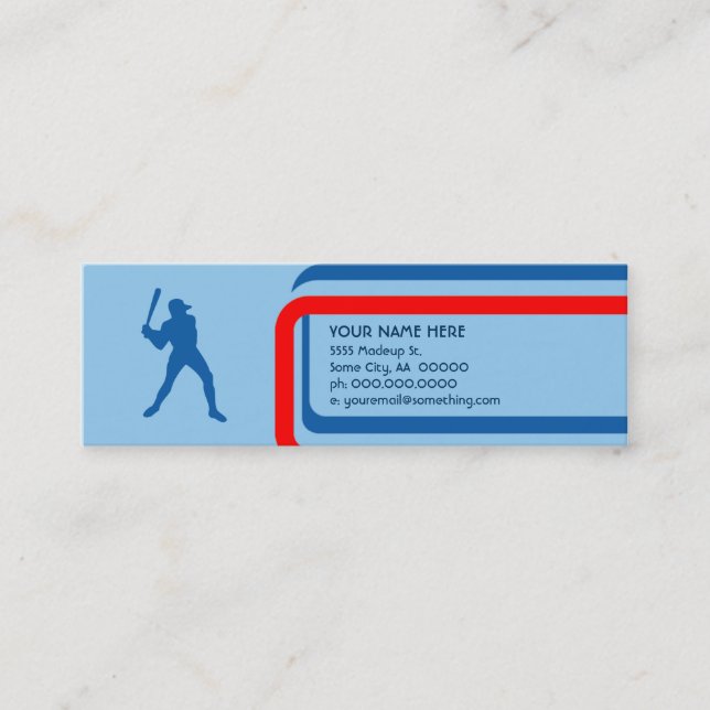 Carte De Visite Mini baseball : style rétro : (Devant)
