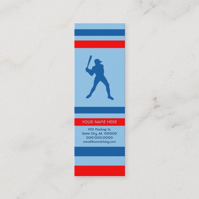Carte De Visite Mini baseball : style rétro : (Devant)