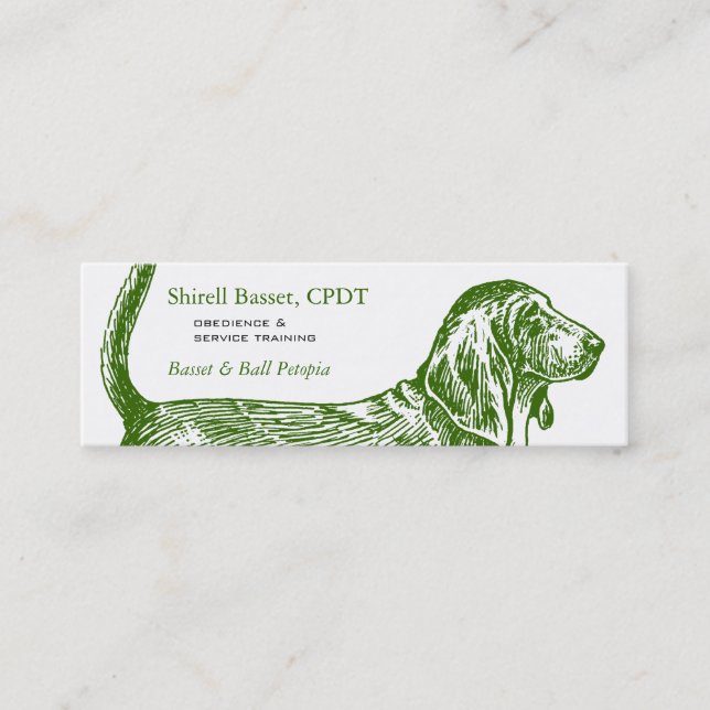 Carte De Visite Mini Basset Hound Dog Business (Devant)