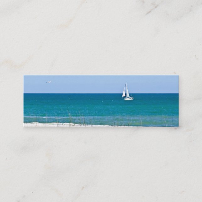 Carte De Visite Mini Bateau à voile sur la mer (Devant)