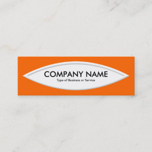 Carte De Visite Mini Bateau forme II - Blanc sur orange