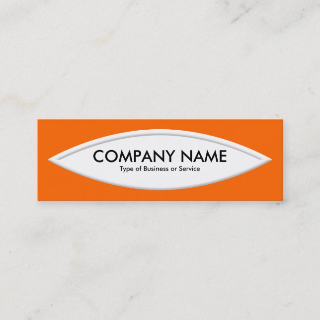 Carte De Visite Mini Bateau forme II - Blanc sur orange (Devant)