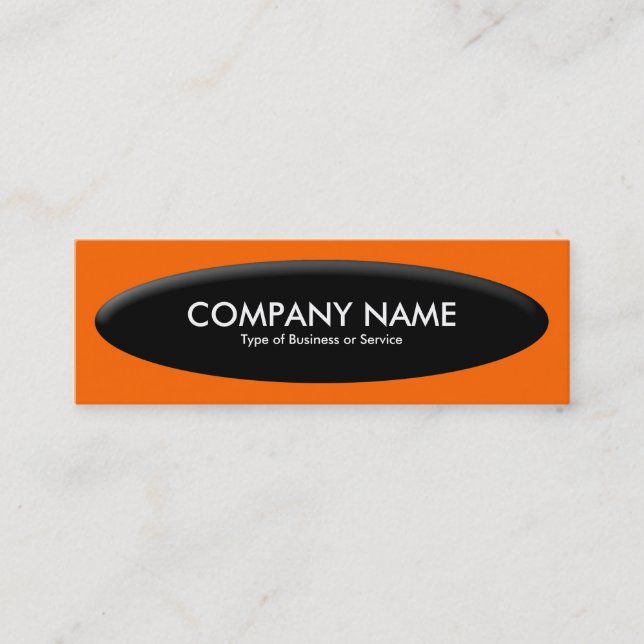 Carte De Visite Mini Bateau Forme III - Orange sur Noir (Devant)