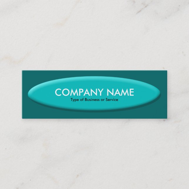 Carte De Visite Mini Bateau Forme III - Turquoise sur Moss Green (Devant)