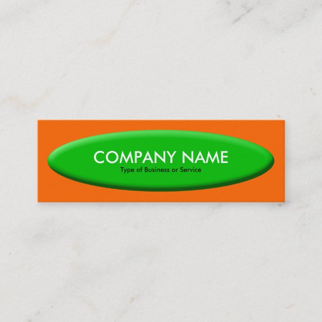 Carte De Visite Mini Bateau Forme III - Vert sur orange (Devant)