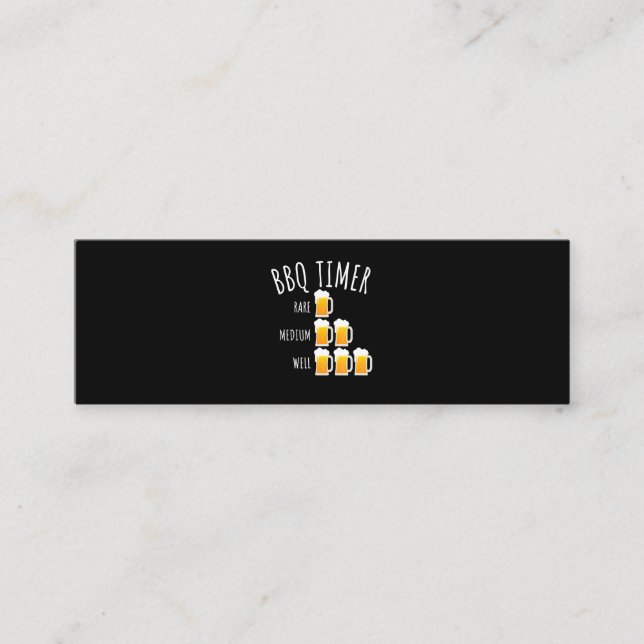 Carte De Visite Mini BBQ | BBQ Timer Bière Boire Funny Grilling (Devant)