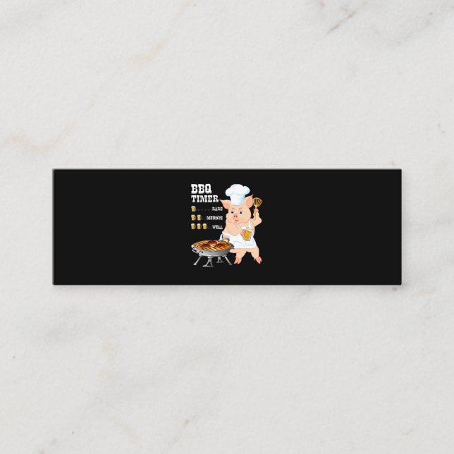 Carte De Visite Mini BBQ | BBQ Timer Pig Grill Barbecue Beer Lover Men (Devant)