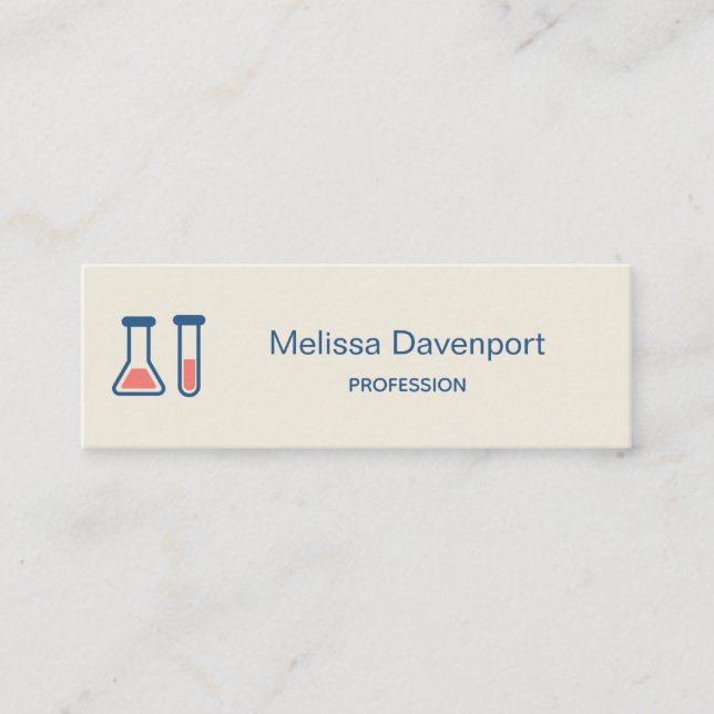 Carte De Visite Mini Beaker & Test Tube Science Themed (Devant)