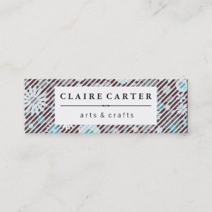 Carte De Visite Mini Beau rayures diagonales florales