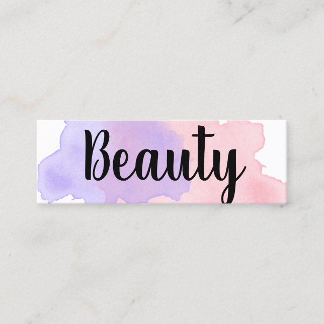 Carte De Visite Mini Beauté pourpre et rose moderne élégante (Devant)