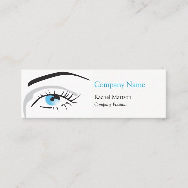 Carte De Visite Mini Beauté Yeux Bleus et Cils (Devant)
