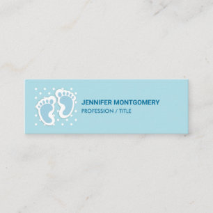 Carte De Visite Mini Bébé bleu mou Pieds de garçon