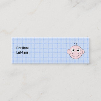Carte De Visite Mini Bébé mignon. Fond bleu de contrôle