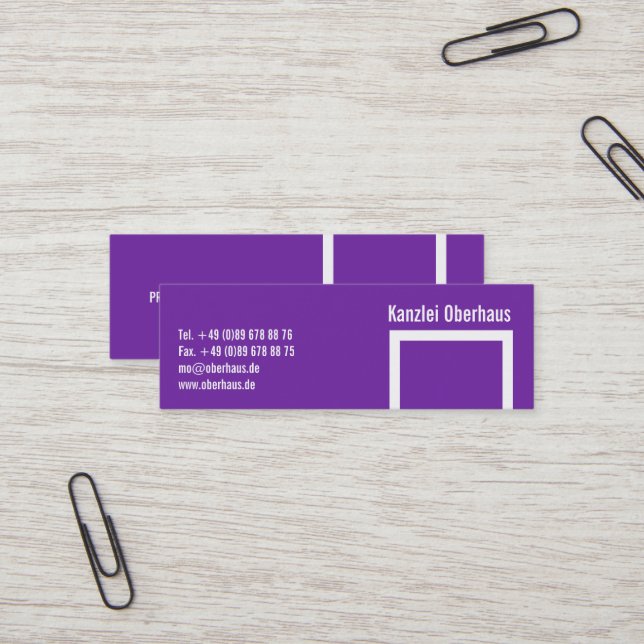 Carte De Visite Mini Bébé Violet ! (Devant/Arrière en situation)