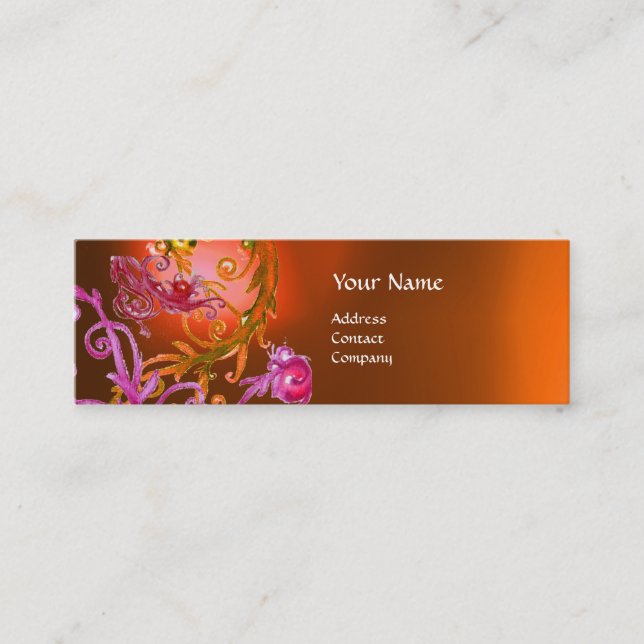 Carte De Visite Mini BERRIES ROUGES SWIRLS GEMSTONE orange (Devant)