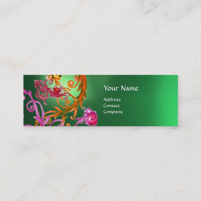 CARTE DE VISITE MINI BERRIES ROUGES SWIRLS JARDIN (Devant)