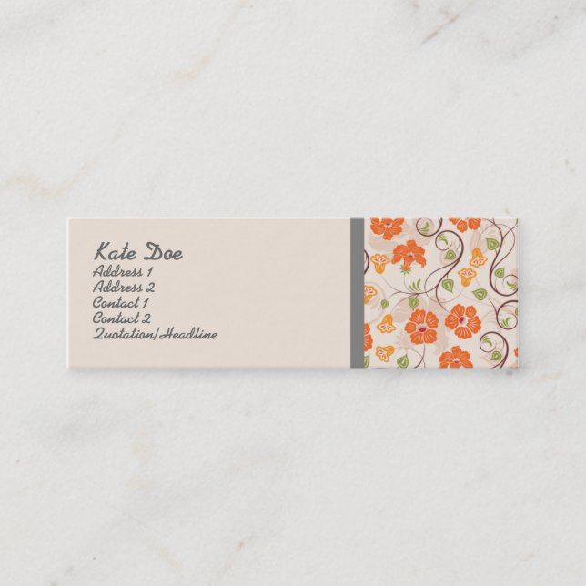 Carte De Visite Mini Biege floral (Devant)