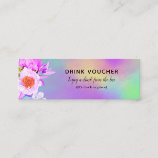 Carte De Visite Mini Billet coupe coloré pour bar