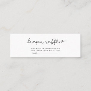 Carte De Visite Mini Billet de tirage de baby shower de couche