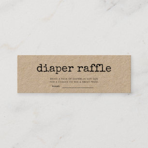 Carte De Visite Mini Billet de tirage de baby shower de machine à écrir