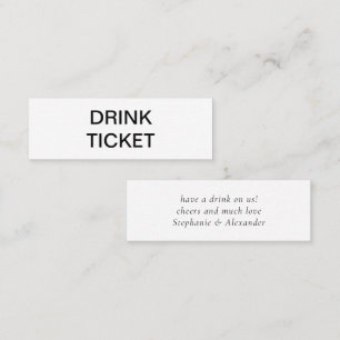 Carte De Visite Mini Billet simple Mariage noir blanc nouvellement mari