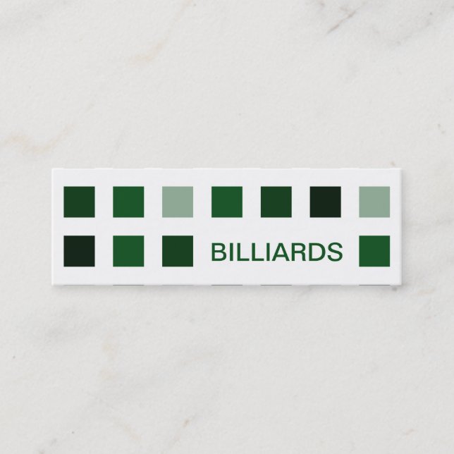 Carte De Visite Mini BILLIARDS (carrés modernes) (Devant)