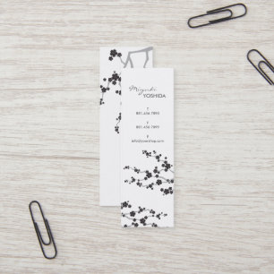 Carte De Visite Mini Black Sakura Cerry Fleurs Fleurs Fleurs Oriental Z